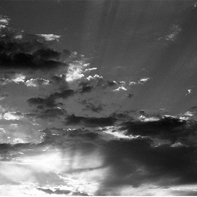 image of stormy clouds with rays of light