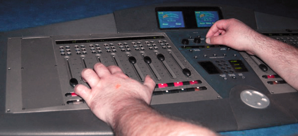 Clay's hands at the soundboard