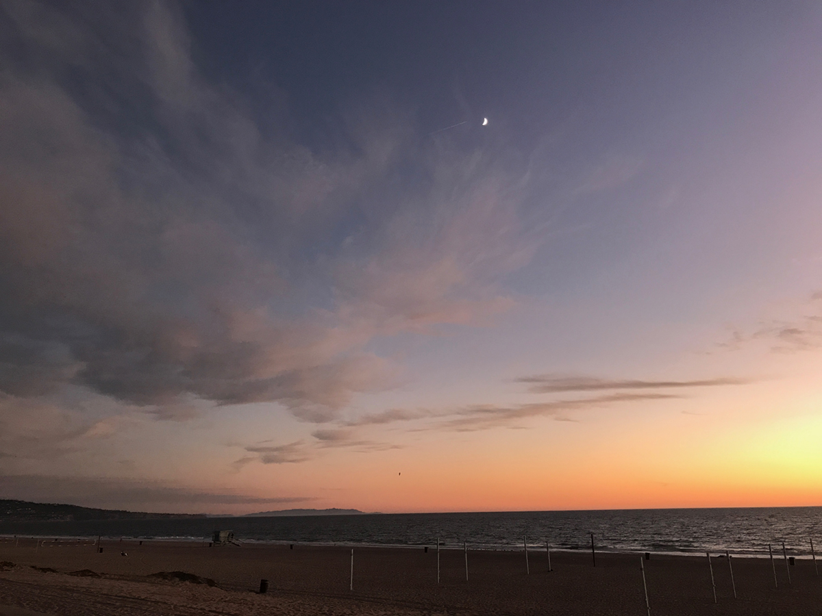 moon and sunset