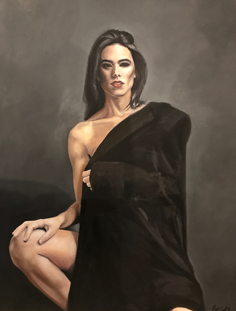 36 x 48 oil on canvas portrait of Dana